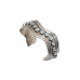 Bangle Cuff Bracelet Sterling Silver 925 Rainbow Gem Stone Handmade Women C465